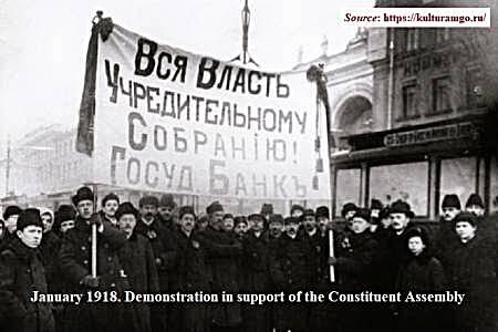 Demonstration in support of the Constituent Assembly (Petrograd, 1918)