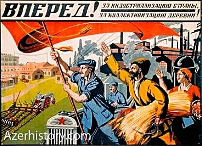 Azerbaijani propaganda poster of the 1930s