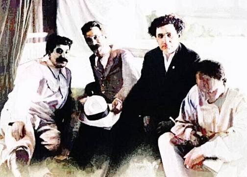 Stalin, Rykov, Zinoviev, Bukharin at the 12th Party Congress